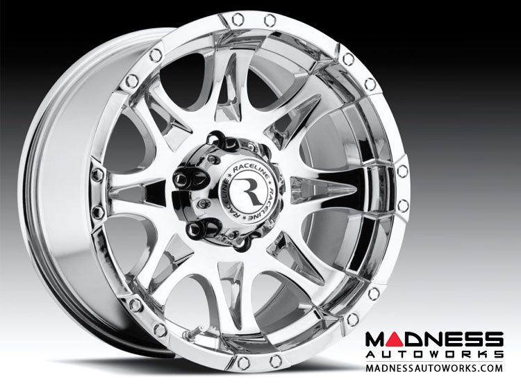 Jeep Wrangler Custom Wheels by Raceline - 981C - 16"x8" - Raptor Chrome